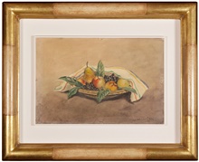 Immagine Cestina di frutta con panno bianco